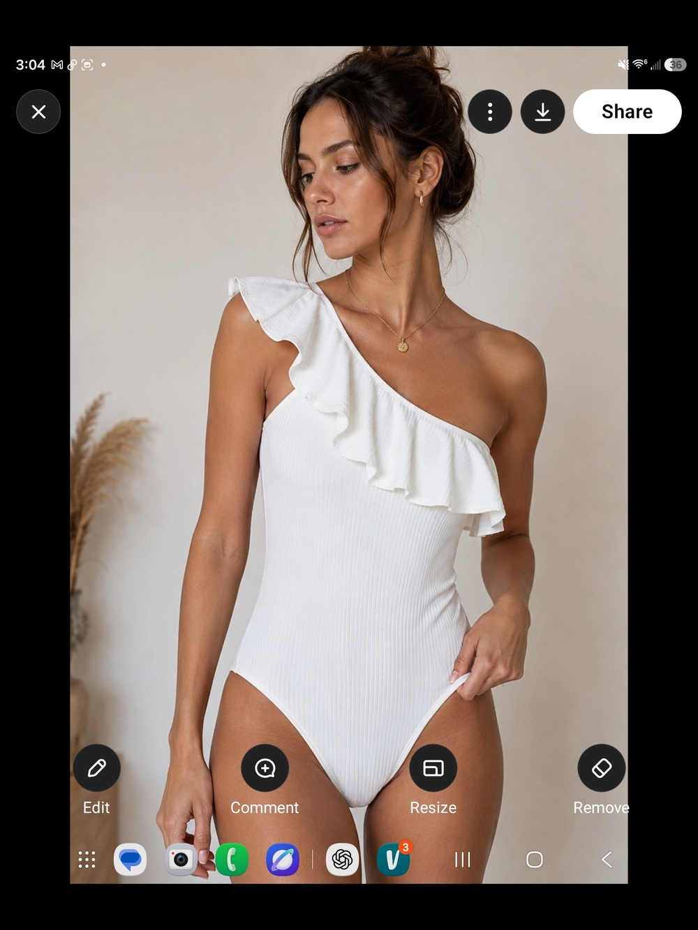 Mango White One-Shoulder Ruffle Kids One-Piece Saze L